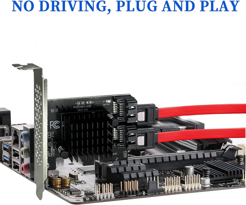 Xdingjiala PCIe to SATA3.0 Expansion Card - ASM1061 2-Port 1X Controller | 6Gbps High-Speed Transmission | Hot-Swappable | Compatible with SSD/Mobile Hard Drives | for Windows, Mac, Linux - Image 5